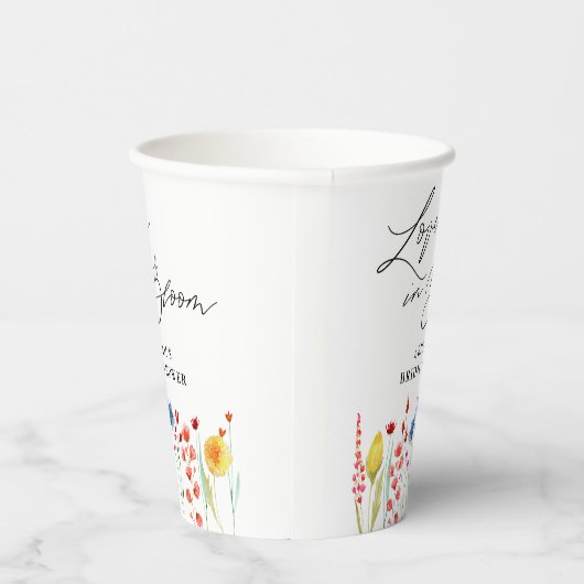 Gobelets En Papier Fête de mariage champêtre Fleurs de mariage (Droite)