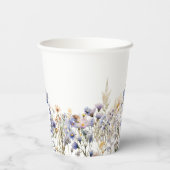 Gobelets En Papier Fête de mariage champêtre Fleurs sauvages bleu cla (Verso)