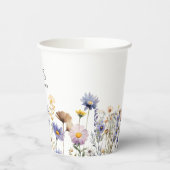 Gobelets En Papier Fête de mariage champêtre Fleurs sauvages bleu cla (Gauche)