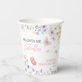 Gobelets En Papier Fête de mariage champêtre Papillons Fleurs des cha (Recto)