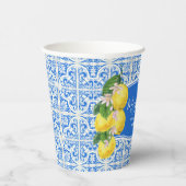 Gobelets En Papier Fête de mariage Citron Agrumes Méditerranée Bleue (Droite)