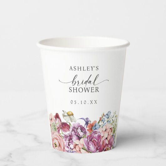 Gobelets En Papier Fête de mariage colorée (Verso)