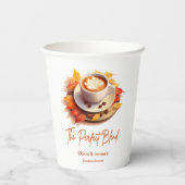 Gobelets En Papier Fête de mariage couple automne mélange parfait (Verso)