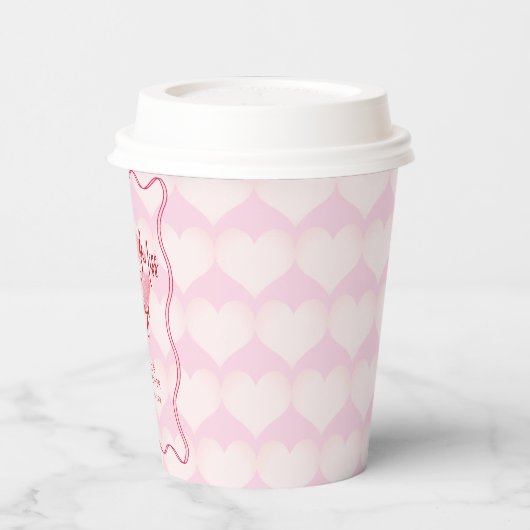 Gobelets En Papier Fête de mariage de la Saint-Valentin Bordure ondul (Gauche)