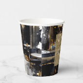 Gobelets En Papier Fête de mariage de Nuit de Club Noir Or (Droite)
