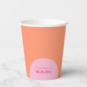 Gobelets En Papier Fête de mariage en rose et orange (Verso)