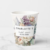 Gobelets En Papier Fête de mariage floral (Recto)