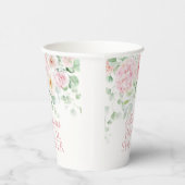 Gobelets En Papier Fête de mariage floral Amour Rose en Fleur Hydrang (Droite)