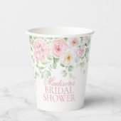 Gobelets En Papier Fête de mariage floral Amour Rose en Fleur Hydrang (Recto)