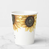 Gobelets En Papier Fête de mariage floral aquarelle tournesol (Gauche)