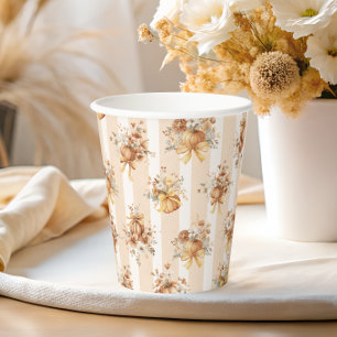 Gobelets En Papier Fête de mariage Floral Citrouille Terracotta d'Aut