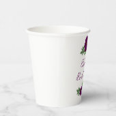 Gobelets En Papier Fête de mariage floral Paeony Violet (Droite)