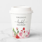 Gobelets En Papier Fête de Mariage Florale (Verso)