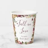 Gobelets En Papier Fête de Mariage Florale d'Automne (Verso)