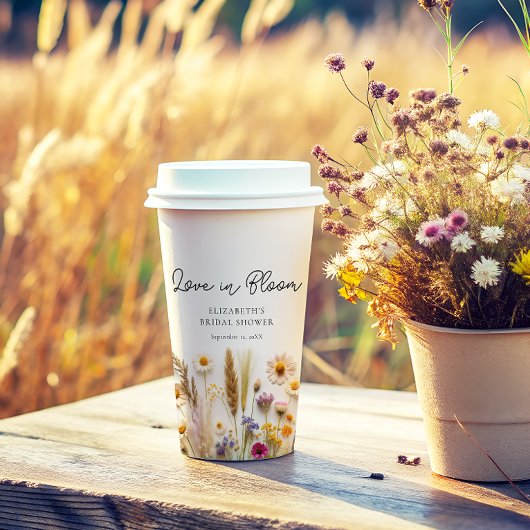 Gobelets En Papier Fête de mariage Love in Bloom