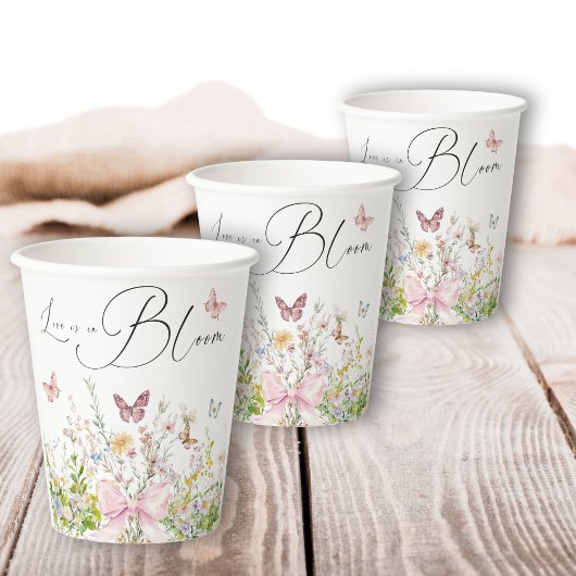 Gobelets En Papier Fête de mariage Love in Boom Wildflower Rose
