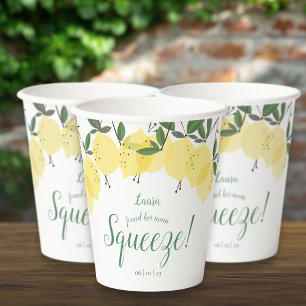 Gobelets En Papier Fête de mariage Main Squeeze Lemons