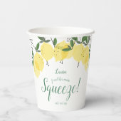 Gobelets En Papier Fête de mariage Main Squeeze Lemons (Verso)