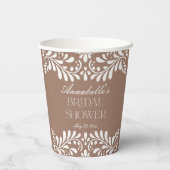 Gobelets En Papier Fête de mariage Mocha Brown Talavera espagnole (Verso)