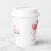 Gobelets En Papier Fête de mariage moderne avec cocktail rose (Gauche)