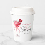 Gobelets En Papier Fête de mariage moderne avec cocktail rose (Verso)