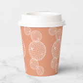 Gobelets En Papier Fête de mariage Orange Rétro Disco 70s (Verso)