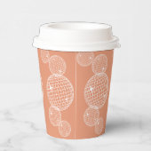 Gobelets En Papier Fête de mariage Orange Rétro Disco 70s (Droite)