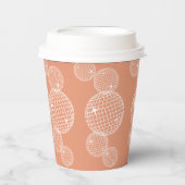 Gobelets En Papier Fête de mariage Orange Rétro Disco 70s (Recto)