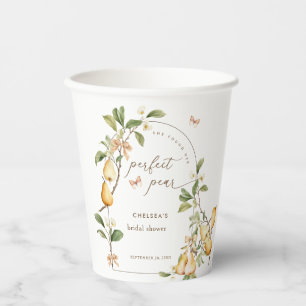 Gobelets En Papier Fête de mariage parfaite paire de poires aquarelle