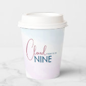 Gobelets En Papier Fête de mariage Pink Blue Cloud Nine Moderne (Recto)