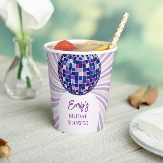 Gobelets En Papier Fête de Mariage Rétro Groovy Disco (Insitu)