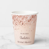 Gobelets En Papier Fête de mariage rose gold nom de partie (Verso)