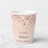 Gobelets En Papier Fête de mariage rose gold nom de partie (Recto)