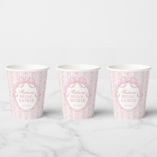 Gobelets En Papier Fête de mariage rose vintage floral élégant