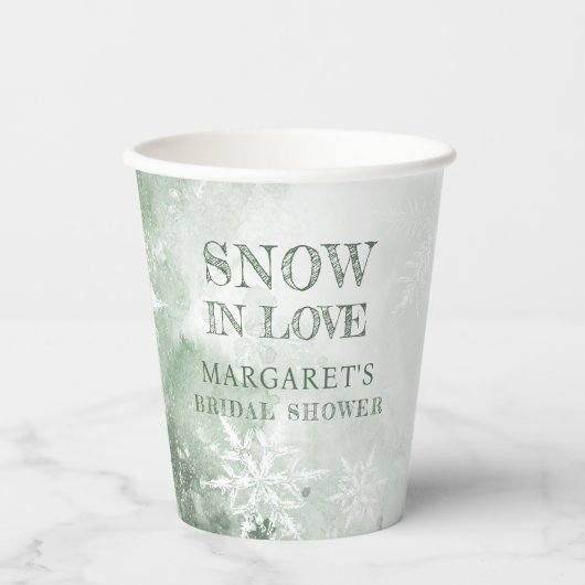 Gobelets En Papier Fête de mariage Snow in Love (Recto)