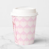 Gobelets En Papier Fête de mariage St-Valentin Bordure ondulée rose (Gauche)