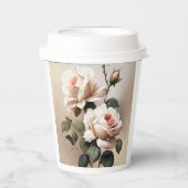 Gobelets En Papier Fête de mariage Tea Beige Huile Rose (Recto)