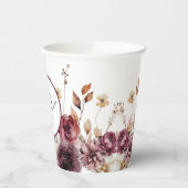 Gobelets En Papier Fête de Mariée Abondance Florale Rustique (Gauche)