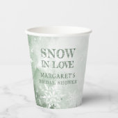 Gobelets En Papier Fête de Mariée Amour de Neige (Recto)