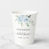 Gobelets En Papier Fête de Mariée Bleu Poussiéreux Eucalyptus Vert Sa (Recto)