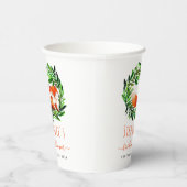 Gobelets En Papier Fête de Mariée Renard Bois Aquarelle Feuillage (Droite)