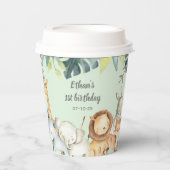 Gobelets En Papier Fête de menthe safari personnalisée (Recto)