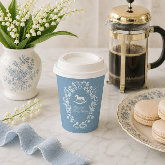 Gobelets En Papier Fête de naissance Cheval à Bascule Bleu Wedgewood