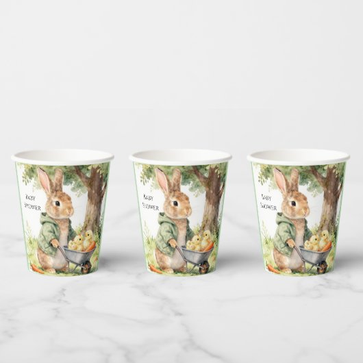 Gobelets En Papier Fête de naissance de lapin forestier (Multi)
