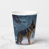 Gobelets En Papier Fête de Noël des bergers allemands (Verso)