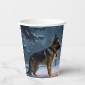 Gobelets En Papier Fête de Noël des bergers allemands (Recto)