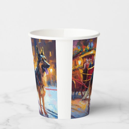 Gobelets En Papier Fête de Noël des bergers allemands (Gauche)