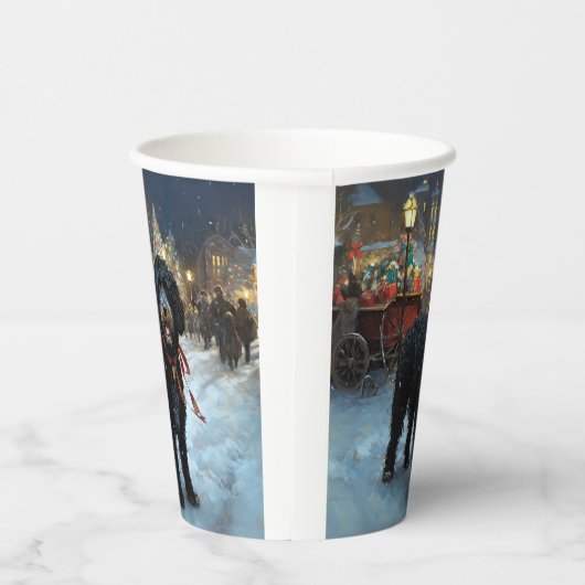 Gobelets En Papier Fête de Noël des chiens d'eau portugais (Droite)