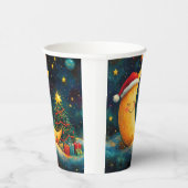 Gobelets En Papier Fête de Noël drôle Lune Galaxy (Droite)