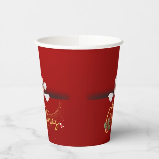 Gobelets En Papier Fête de Noël Enchantant du Père Noël Joyeux (Gauche)